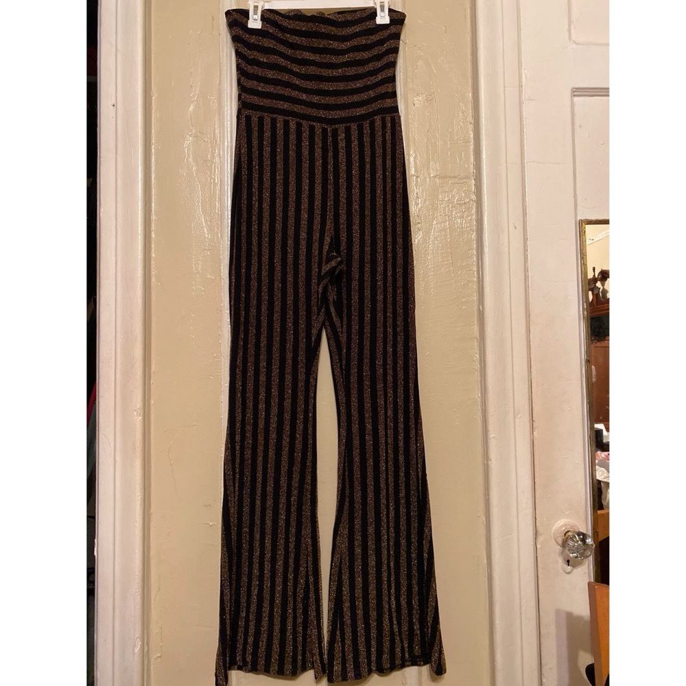 LIKE NEW Gold and Black strapless jumpsuit